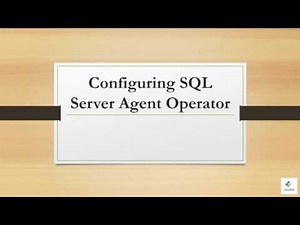 Configuring SQL Server Agent Operator