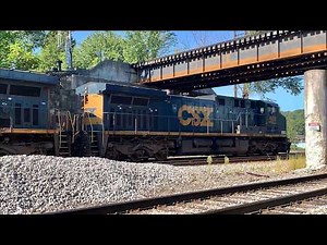 Hi Rail Truck Races A Train On A Bridge, Train Meets On Bridge Then 200 Car Coal Train Under, Kenova