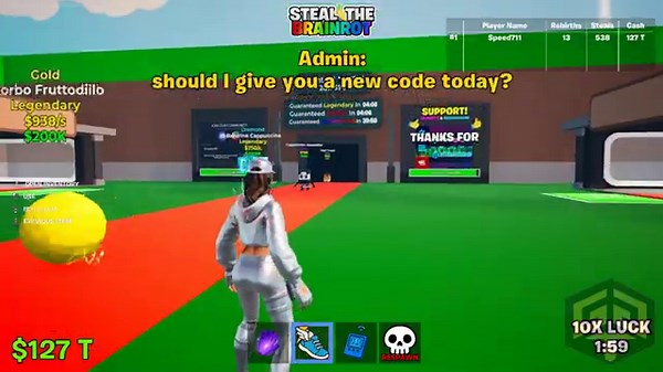 Fortnite Steal the Brainrot Admin Abuse New Pin Codes Guaranteed Secret Spawn at Carnival Event 2.0