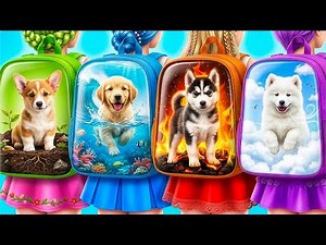 Four Elements Pets in Real Life! Fire, Water, Air and Earth Girl