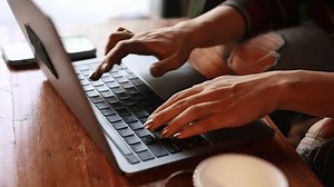 Female Hands Texting On Laptop Keyboard Stock Footage Video (100% Royalty-free) 1100018633 | Shutterstock