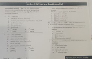Section-B: (Writing and Speaking Ability)Direction for questi... | Filo