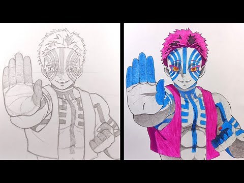 How to Draw AKAZA - [Kimetsu no Yaiba]