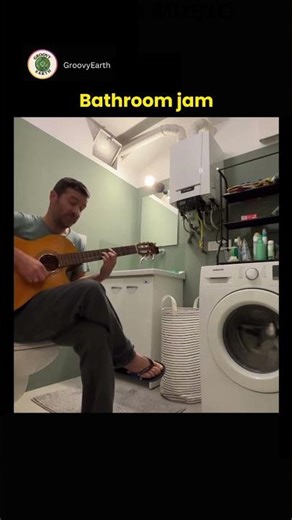 Guitar jam with a washing machine #shorts