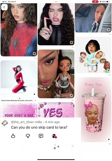 Going from a uno skip card to Lara #Katseye #Lara #Pinterest