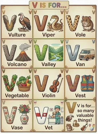 Learn the Letter V for Toddlers and Preschool Kids | Alphabet Learning Fun with Victor the Vulture