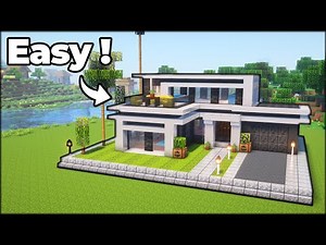 How to Build Easy Modern House in Minecraft with Tutorial