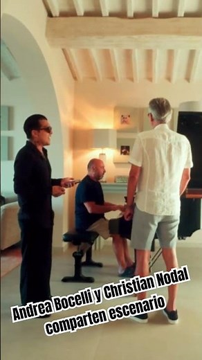 Andrea Bocelli y Christian Nodal ensayo previo a compartir escenario en THE CONCERT OF A LIFETIME