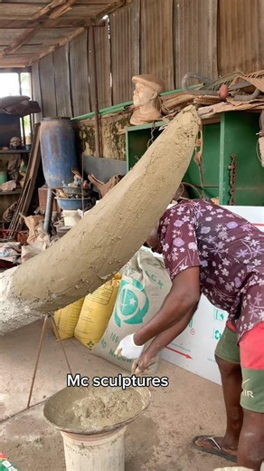 Creative process of making a cement tusk. #tusk #cementart #creativeprocess #sculpture