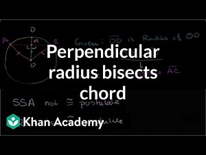 Perpendicular radius bisects chord Video Lecture