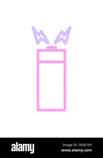 neon light effect animation of battery symbol Stock Video Footage - Alamy