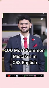 WhatsApp at 0313-0769515 for CSS Compulsory Subjects Recorded Courses. Follow this space for 100 most common mistakes in CSS English. | Awais Ali