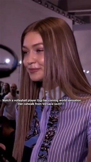 Watch a volleyball player Gigi, became d world sensation, her walk 4 Versace ss17#gigihadid #versace