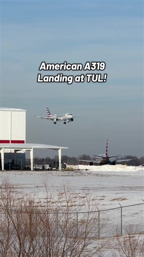 American A319 landing at Tulsa! #avgeek #plane #airplanes #aviation #avgeeks