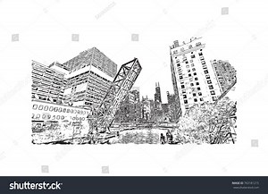 Hand Drawn Sketch Chicago Skyline Big Stock Vector (Royalty Free) 763181215 | Shutterstock