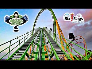 Sept 2025 The Riddler's Revenge Roller Coaster On Ride Front Seat POV Six Flags Magic Mountain