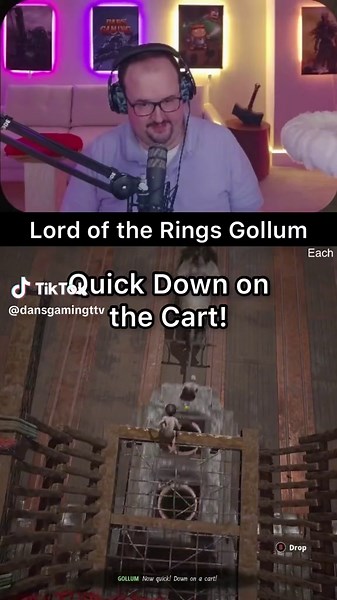 Quick Down on the Cart! Lord of the Rings Gollum #twitch #dansgaming #videogames #clip #funny #gaming #gollum #lordoftherings #lotrgollum #bug #glitch