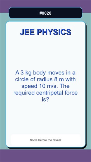 JEE Physics Exam Practice Question 0028 | Circular Motion
