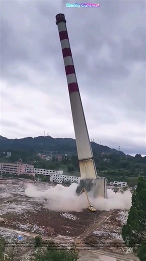 Controlled Demolition: Bringing Down a Power Plant Chimney Safely