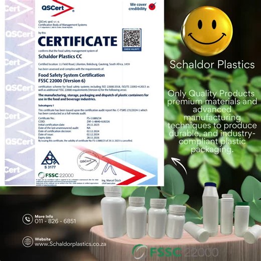 FSSC 22000: A Global Food Safety Standard for All | Schaldor Plastics posted on the topic | LinkedIn