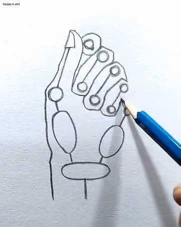 Drawing Hand - Step By Step Tutorial #howtodraw #drawingtutorial #asmr #drawing | Sanjay m Arts