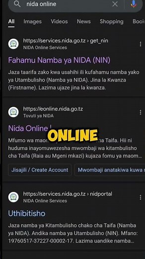 How to get NIDA online, national identification number NIN #nida #nin #tanzania