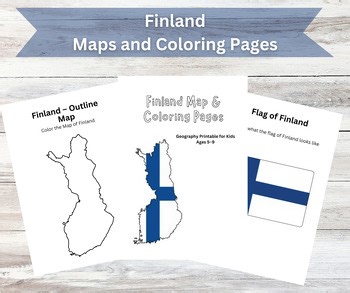Finland Map & Coloring Pages | Finland Country Study | Geography Worksheets