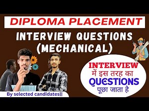 Interview Questions||Diploma Placement interview Questions mechanical || Diploma interview Tips