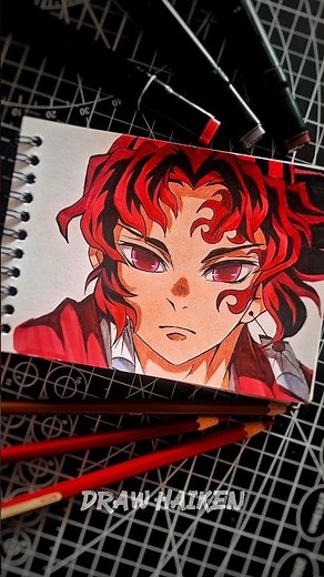 Drawing Yoriichi Tsugikuni - Demon Slayer #kimetsunoyaiba #drawingandassemblingdemonslayer #drawing
