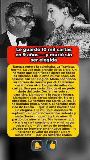 Le guardó 10 mil cartas en 9 años — y murió sin ser elegida #MariaCallas #amor #destino