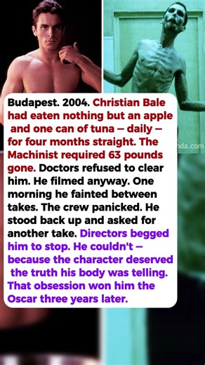 He Starved for 4 Months & Fainted on Set — Nobody Stopped Him | Christian Bale #shorts #celebrity