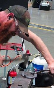 **Forging Skills on Display in Reno** Watch Tom Petersen, CJF working the second branch of his front shoe at the American Farrier's Association's annual competition in Reno, Nevada. Precision and efficiency on display by this World Championship Blacksmiths 2018 team member! The AFA & WCB experience is elevating the trade and skills of its members - including Mackenzie Lawson CF, this year's Kerckhaert-Liberty Intermediate division winner. #ForgeOn, #FarrierTrade, #FootPro | Farrier Product Distr