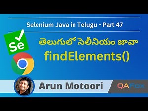 Selenium WebDriver in Telugu - Using findElements() - Part 47
