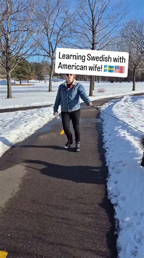 Axel & Betty on Instagram: "American wife learning Swedish! 🇺🇲🇸🇪 Taking a walk is a great opportunity to learn some very useful Swedish! 😘 #learningswedish #swedishlanguage #svenskhumor #swedishamerican #swedish"