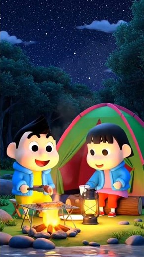 camping on a beautiful night #shinchan