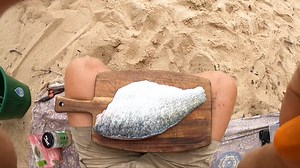 This barramundi catch-and-cook nearly went wrong when a croc appeared