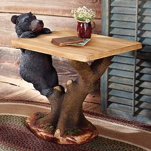 Black Bear Climbing Accent Table