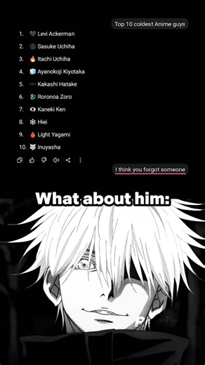 The "Coldest Anime Guys" list is officially BROKEN 🥶 #cbum #jjk
