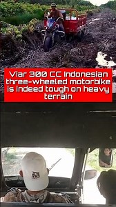 Indonesian three-wheeled motorcycle, Viar 300 CC, tackles muddy terrain #threewheeledmotorcycle