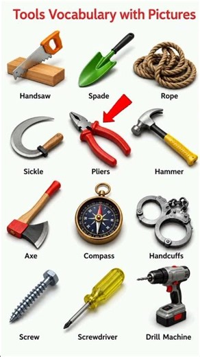 Tools Name With Pictures|#tools #equipment #vocabulary #education