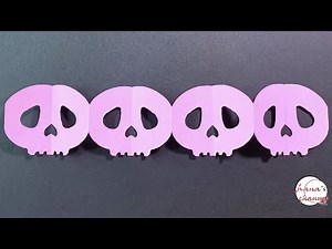 【ハロウィン 簡単切り紙】ガイコツ（骸骨）作り方【Halloween Easy Kirigami】How to make cute Skull 종이접기 해골 折纸 万圣节 骨骼 幽霊 DIY ドクロ
