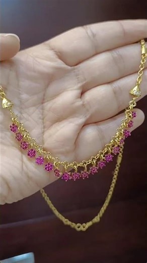 simple chain #Ruby design#beadsjewellery #viralvideo #yt