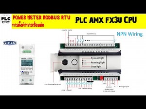 PLC AMX-FX3U. Link power meter ผ่าน modbus RTU rs485