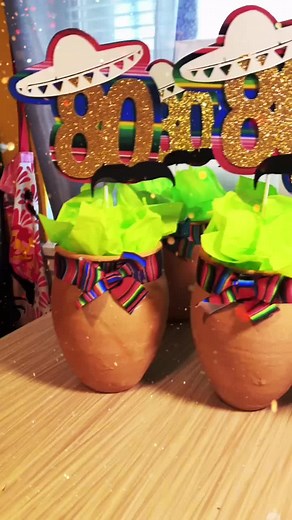 DIY Mexican Theme Centerpieces for 80s Party