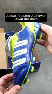 “David Beckham. Predator Adipower. 2010/11.” One of the most underrated Beckham boots of all time — the blue and yellow Predator Adipower from the 2010/11 season. Worn during his LA Galaxy days and spotted in pre-season friendlies and training sessions, this colourway never got the spotlight it truly deserved. The Adipower itself marked a turning point for the Predator line — lighter, sleeker, and faster than its predecessors, yet still holding on to that trademark swerve and control zone on the