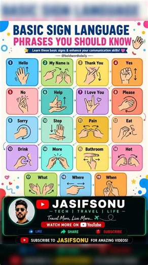 🤟 Master the Basics: Sign Language Phrases You Should Know! 🤟