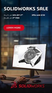 2.9K views | SOLIDWORKS limited-time sale. Buy 1 license, get 2nd 50% off OR buy 2, get 3rd free. Save big on the 3D CAD solution trusted by 6M+ engineers! | SOLIDWORKS | Facebook