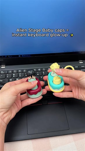 Mini “figure” keycaps showcase 😳 Alien Stage Babies on my keyboard look unreal#keycaps #figure #tiktokshop #collectibles#EO122509