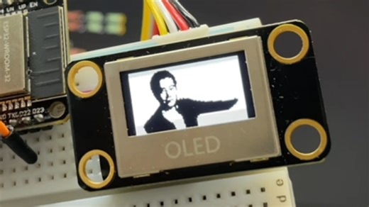 【esp32】micropython驱动oled屏 看雷总跳舞多开心