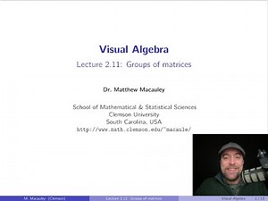 Visual Algebra, Lecture 2.11: Groups of matrices